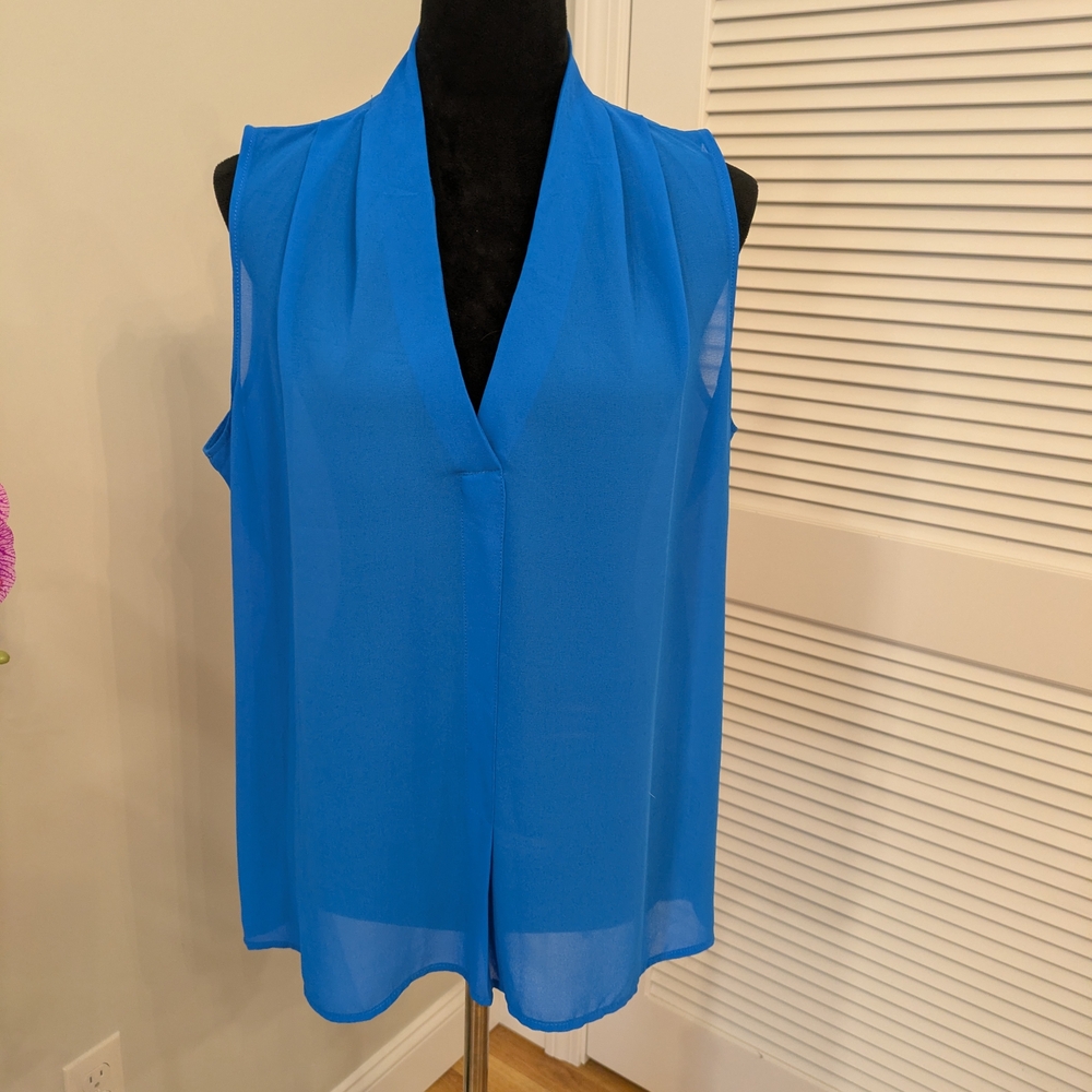 Rose & Olive Vibrant Blue Sleeveless Blouse Size XL